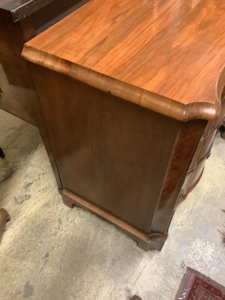 An 18th century Dutch walnut block fronted chest of four graduated drawers, width 78cm, depth 50cm, height 80cm